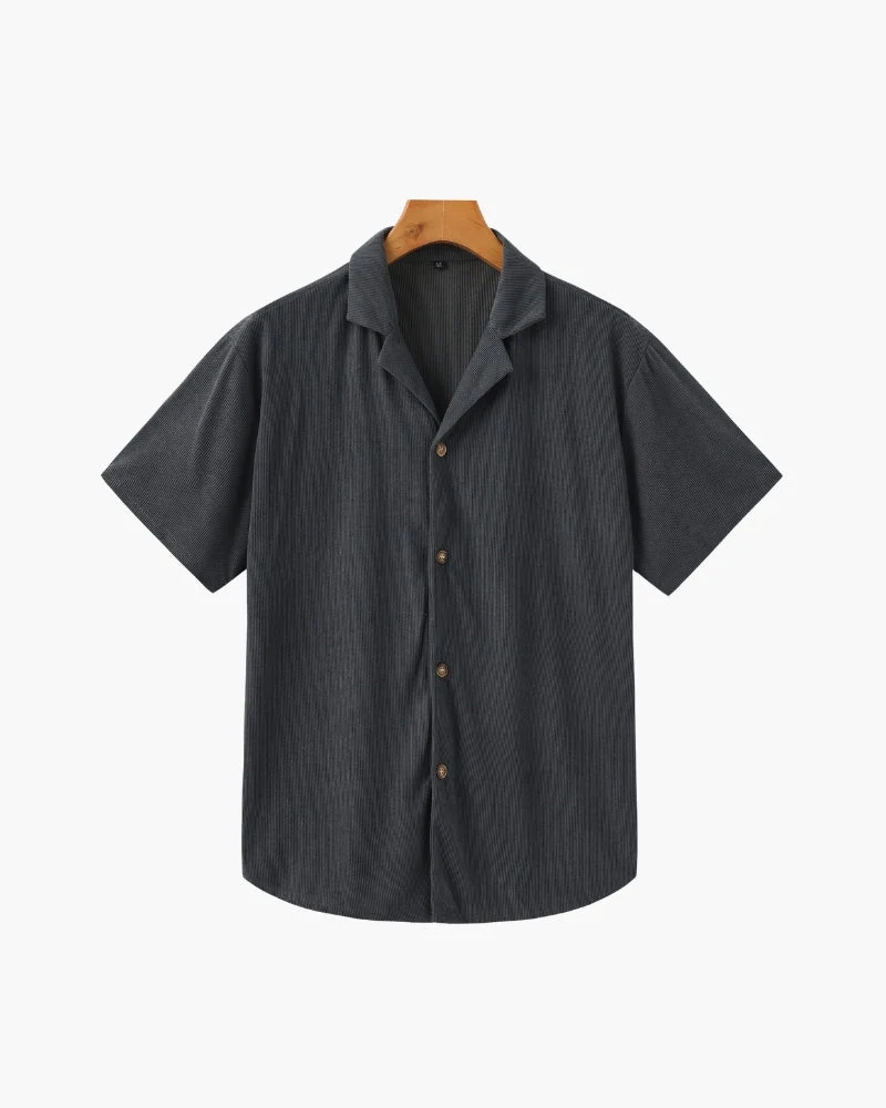 Corduroy Shirt and Shorts Set