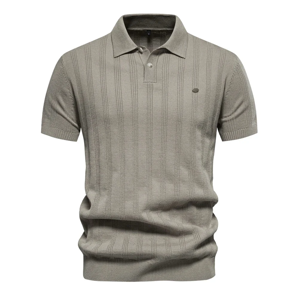Textured Stripe Polo Shirt