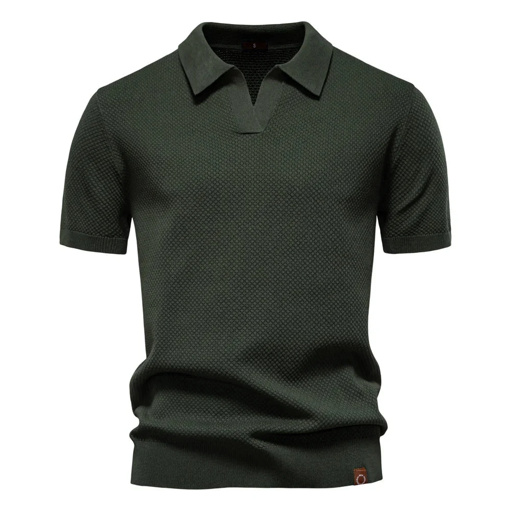 Jacquard Knit Polo Shirt