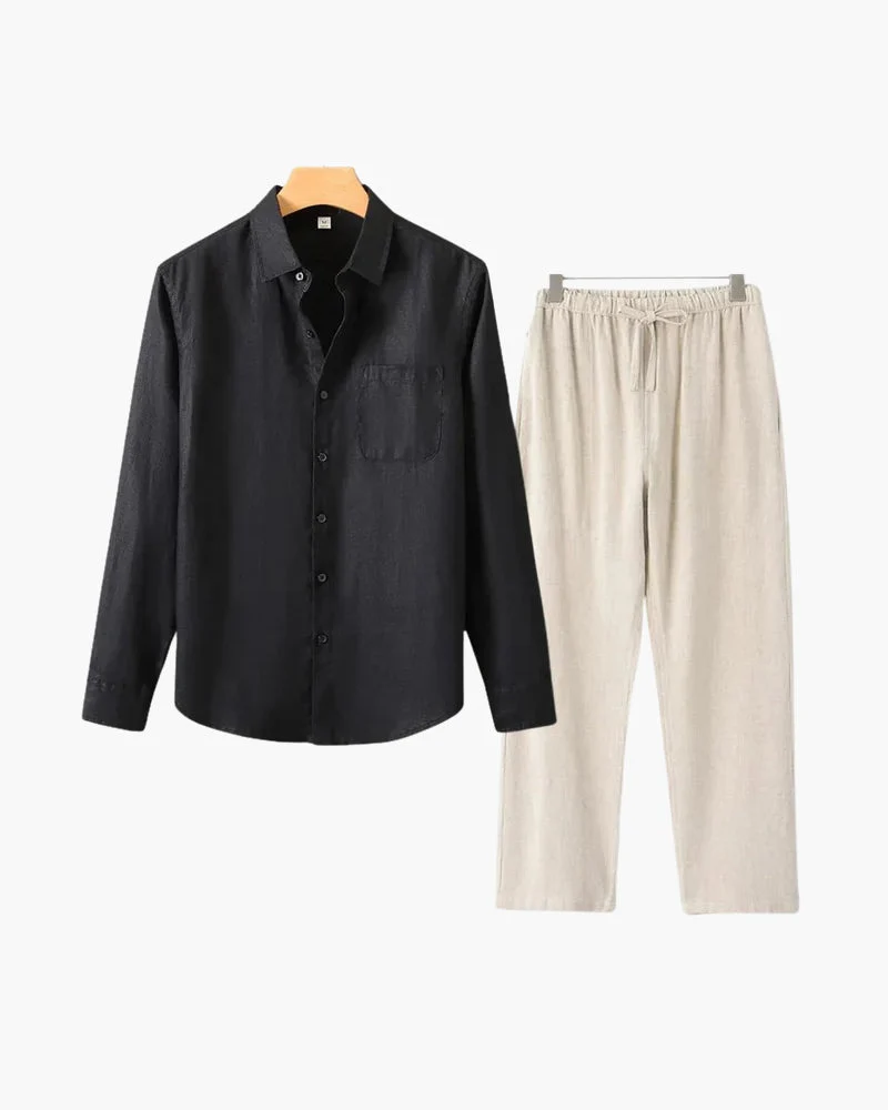 Linen Shirt and Trouser Set (Long Sleeve)