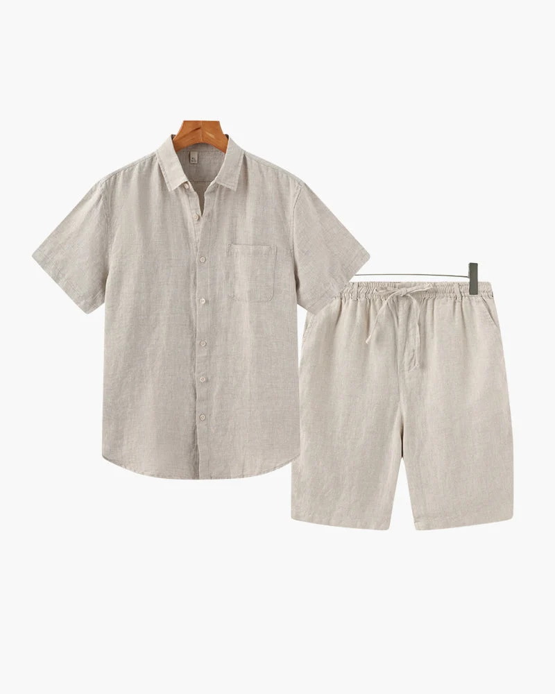 Linen Shirt and Shorts Set