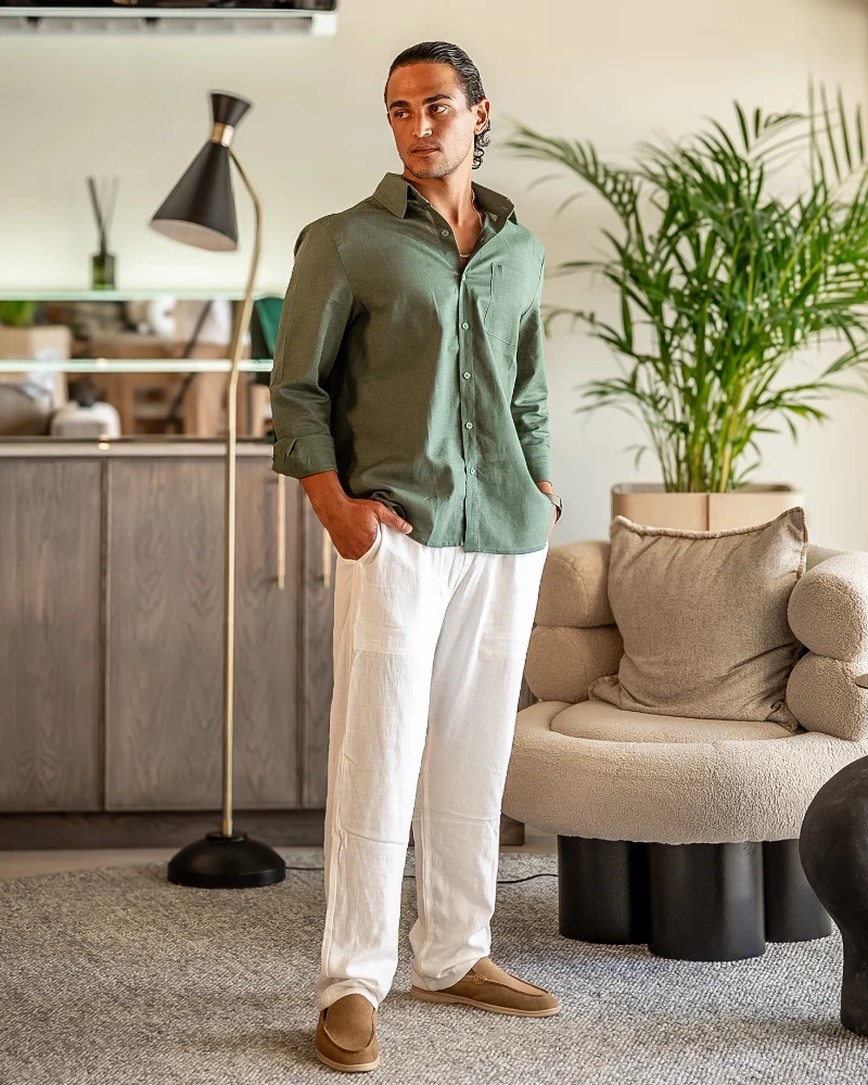 Linen Shirt and Trouser Set (Long Sleeve)