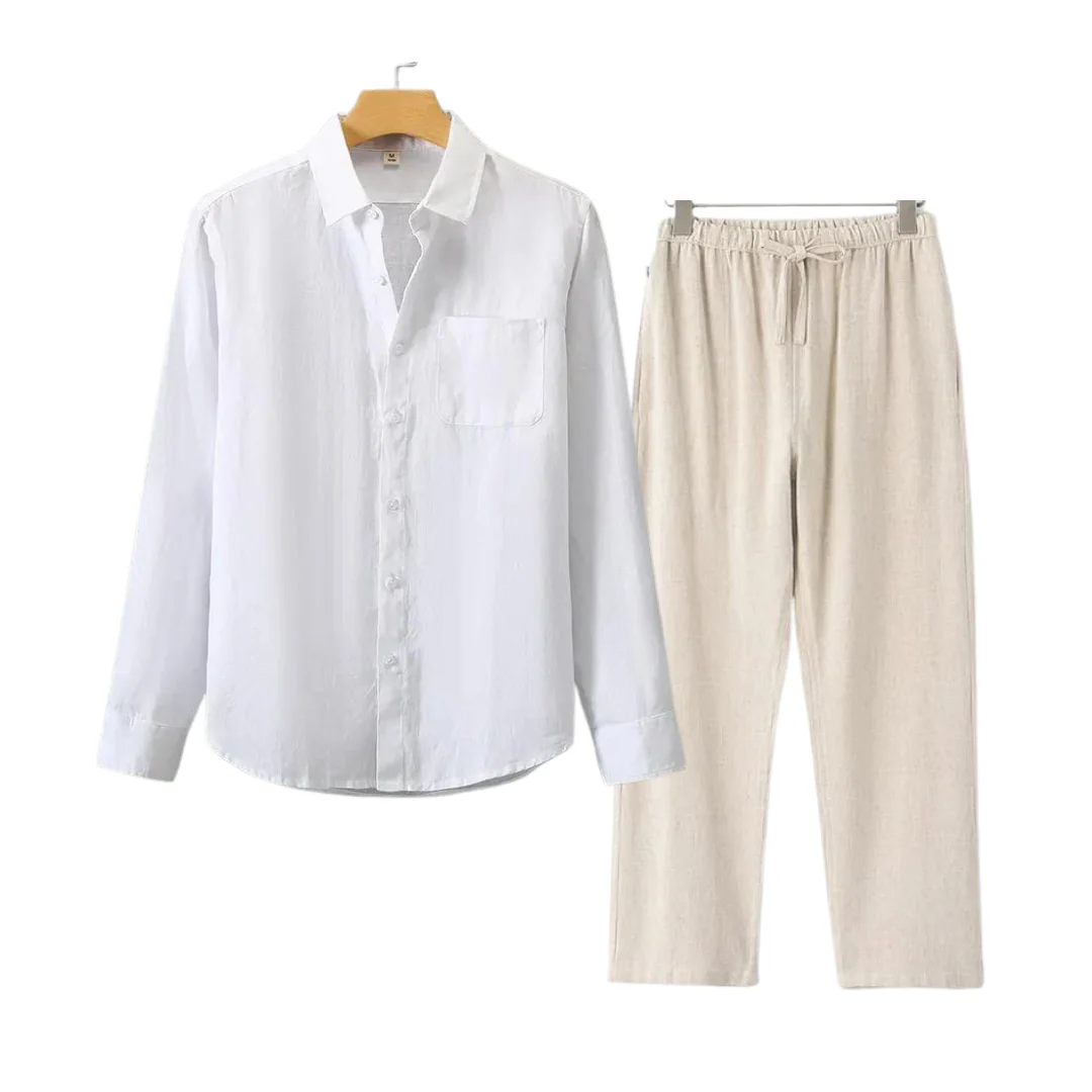 Linen Polo Trouser Set