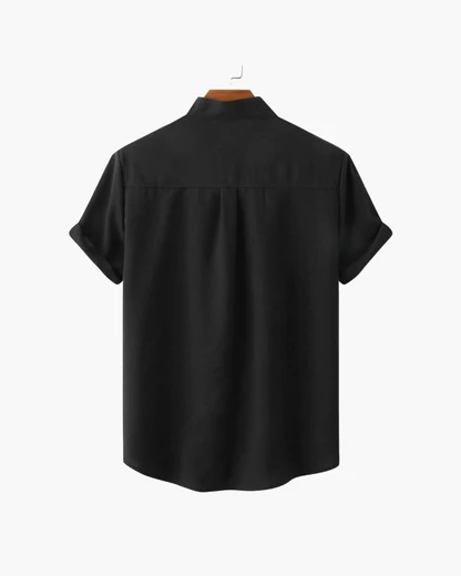 Mandarin Collar Short Sleeve Shirt