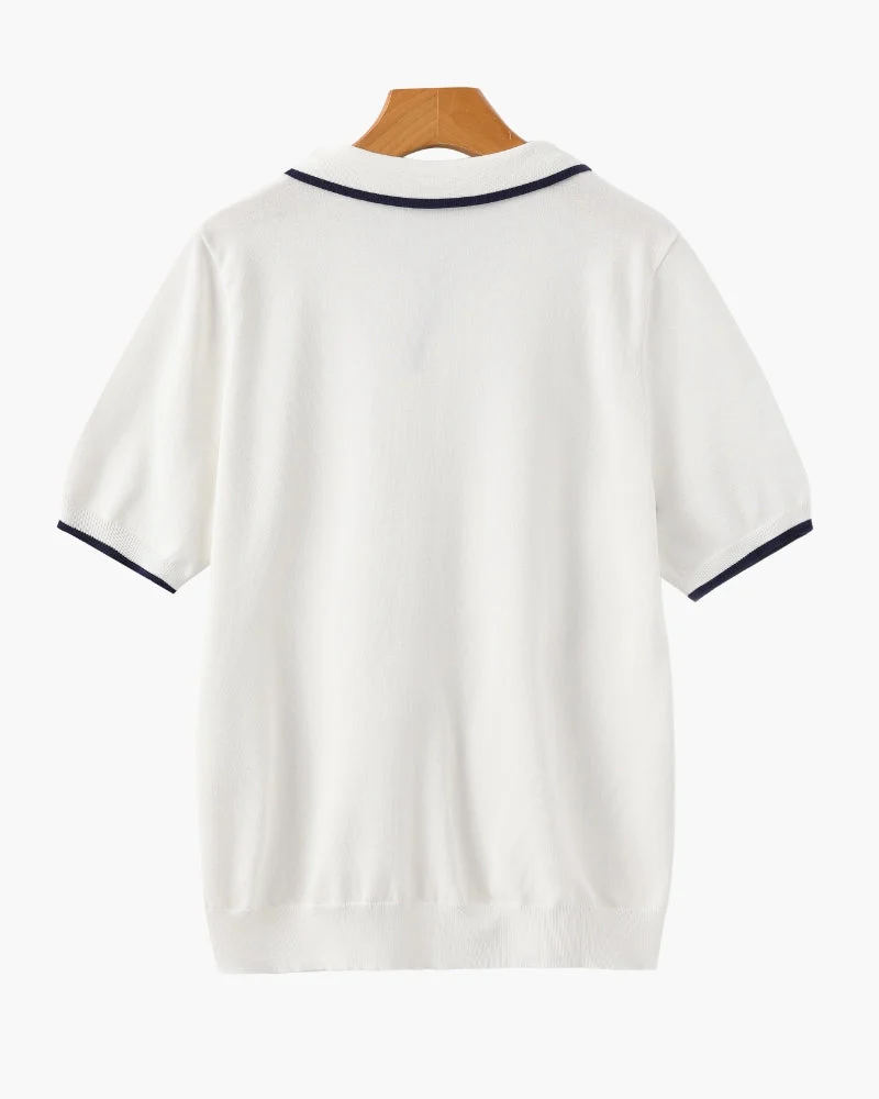 Navy Contrast Trim Polo