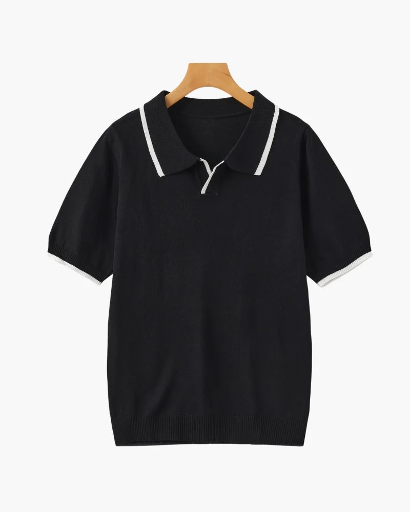Navy Contrast Trim Polo