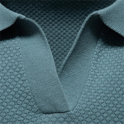 Jacquard Knit Polo Shirt