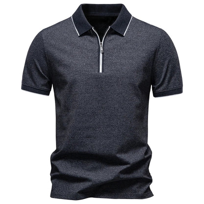 Zip Neck Cotton Polo