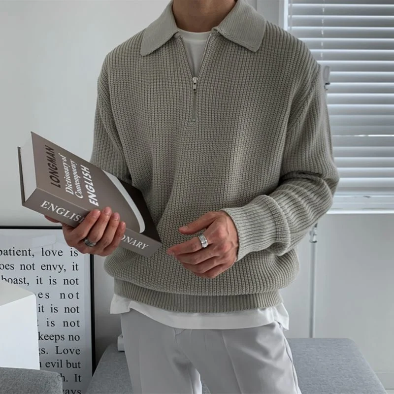 Long Sleeve Polo Sweatshirt