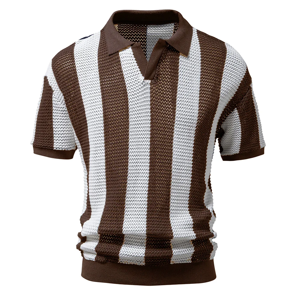 Open Weave Stripe Polo
