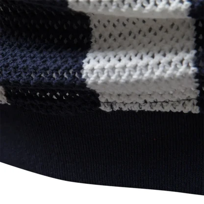Open Weave Stripe Polo