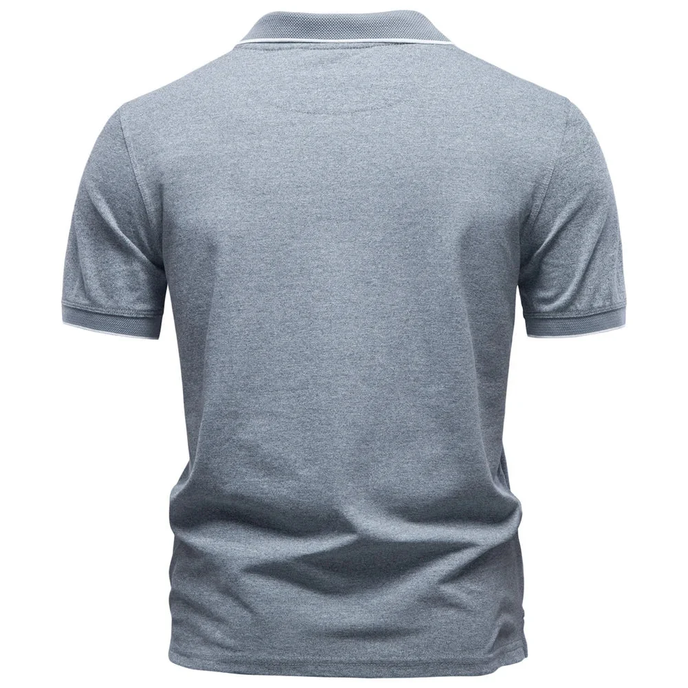 Zip Neck Cotton Polo