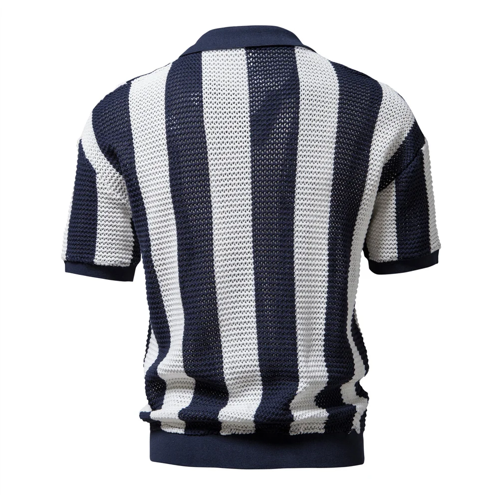 Open Weave Stripe Polo