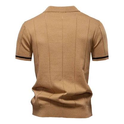 Ribbed Zip Polo