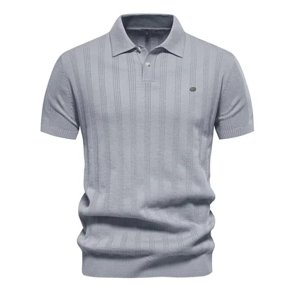 Textured Stripe Polo Shirt