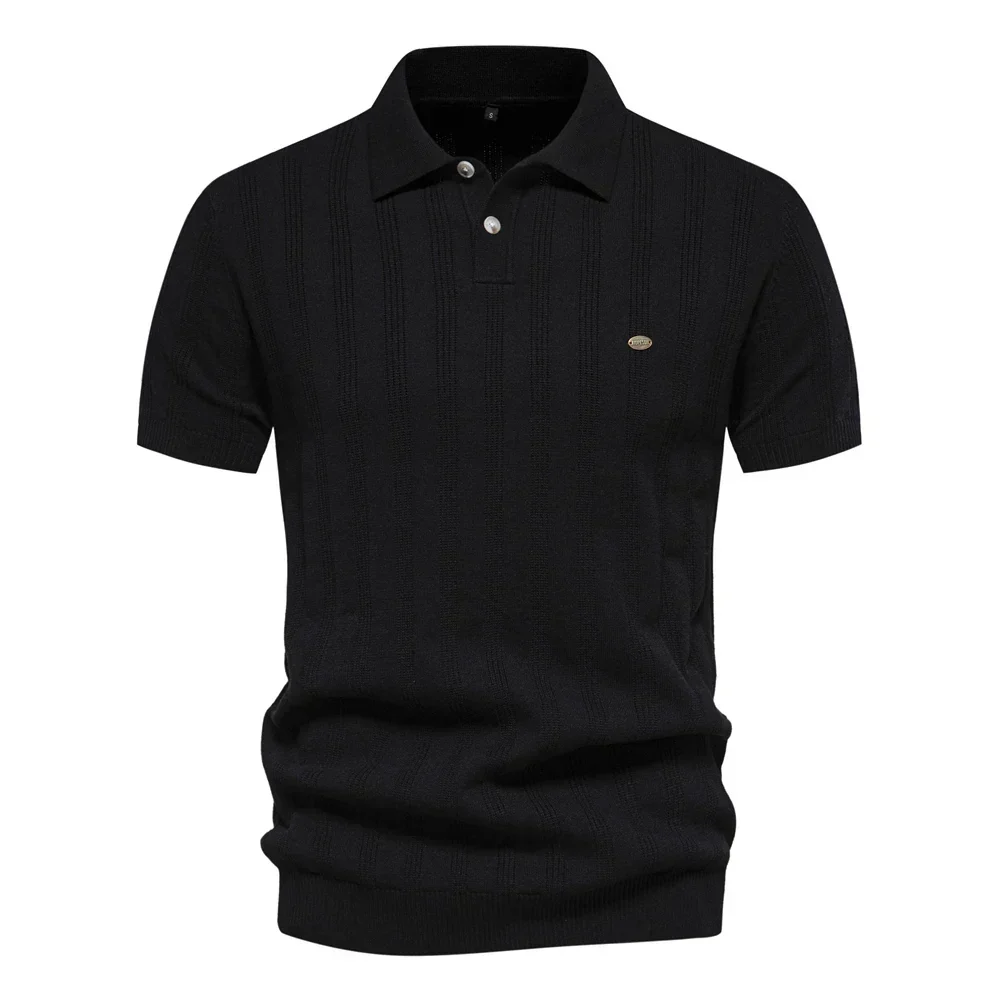 Textured Stripe Polo Shirt