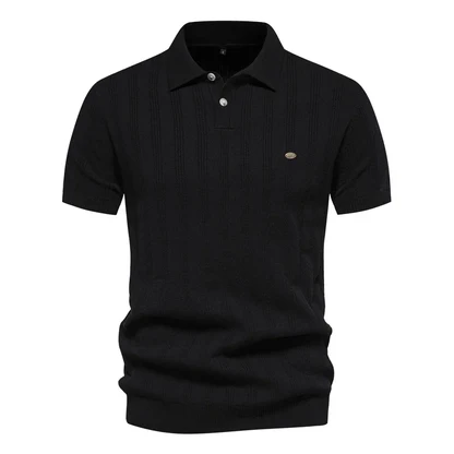 Textured Stripe Polo Shirt
